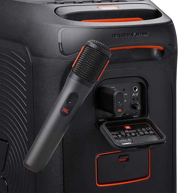 JBL PartyBox Wireless Mic - 2X Digital Wireless Microphones, Rechargeable Battery (20hrs - 700mAh), Clear Voice, Crisp Sound, Stable 2.4GHz Connection, Compatible with All PartyBox Speakers (Black)