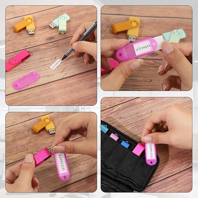 vellgo USB Flash Drive Case Soft Material Thumb Drive Holder case, USB Drive Holder Organizer, Portable Electronic Accessories Bag for USB Memory Stick with 10 Slots