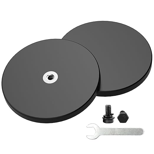 Magnetpro 2 Pieces Strong Rubber Coated Mounting Magnets Anti-Scratch, Over 120 LB Adhesive Power, Magnetic Assembly Base for Light Strips and Additional Mirrors The Outdoor Area