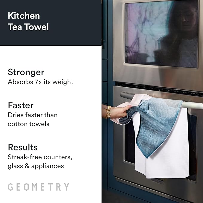 GEOMETRY Kitchen Tea Towels - Quick Dry Microfiber Dish Towels for Kitchen Watercolors, 18" x 30" 2 Pack