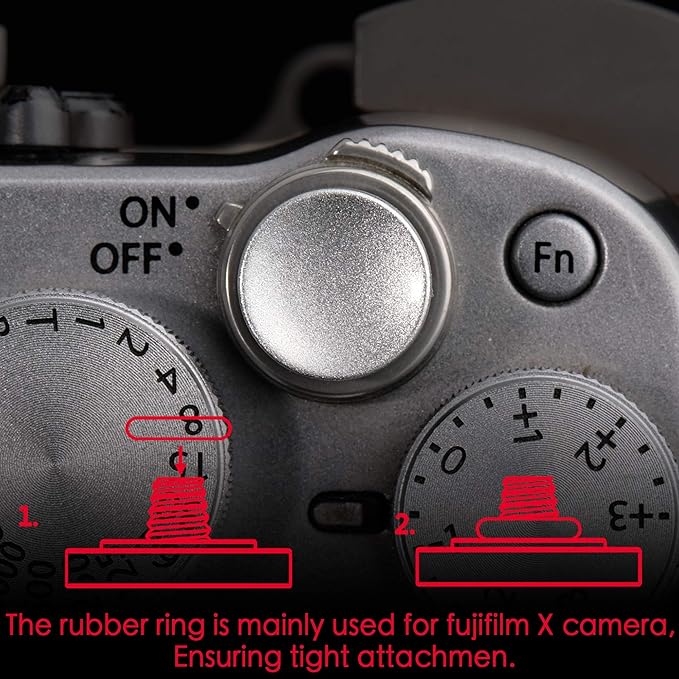Soft Shutter Release Button (2 Pack/Silver) High-end Concave Camera Shutter Button