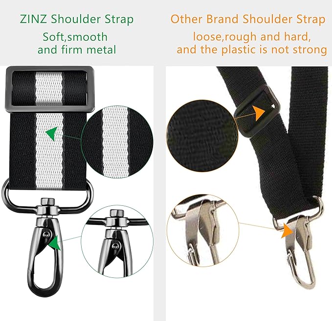 ZINZ Shoulder Strap 58" Ultra-Thick Fixed Padded and Adjustable Buckles Crossbody Strap for Briefcase Laptop Bag Luggage
