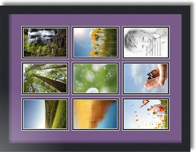 Art to Frames Double-Multimat-1047-849/89-FRBW26079 Collage Photo Frame Double Mat with 9-4x6 Openings and Satin Black Frame