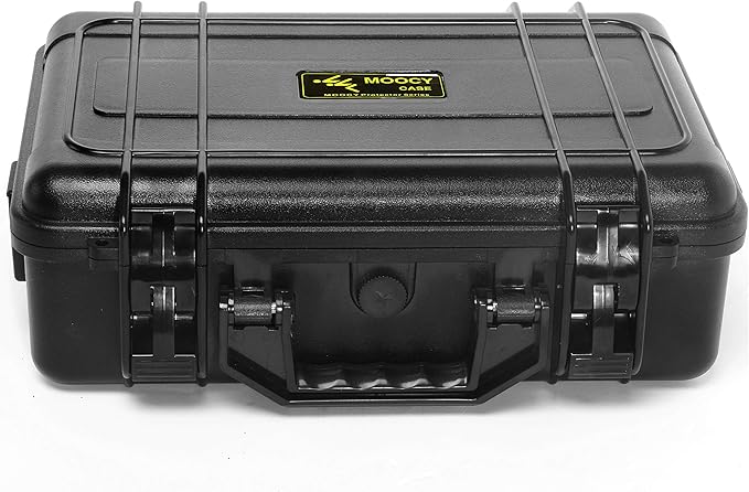 MOOCY 12" Hard Case with Pick Pluck Foam Insert, 13.3 x 10.5 x 4.3 Inch - Watertight Airtight Case for Pistol, Recorder, Camera, Microphone, GoPro