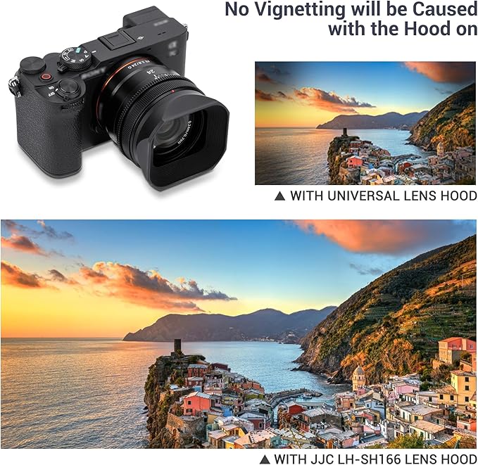 JJC Metal Square Lens Hood Shade for Sony FE 50mm f2.5 G, FE 40mm f2.5 G, FE 24mm f2.8 G Lenses, Replaces Sony ALC-SH165 ALC-SH166 Lens Hood