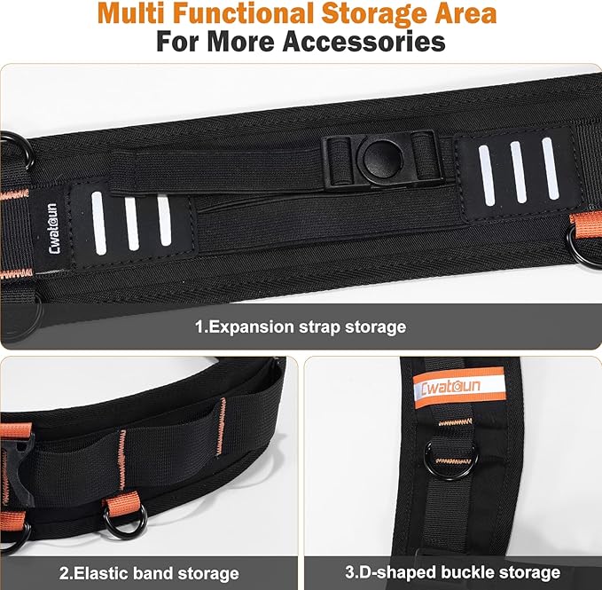Cwatcun Adjustable Camera Strap for Photographers – Multi-Function Dual Shoulder Harness & Waist Belt for Camera DSLR/SLR Accessories Storage