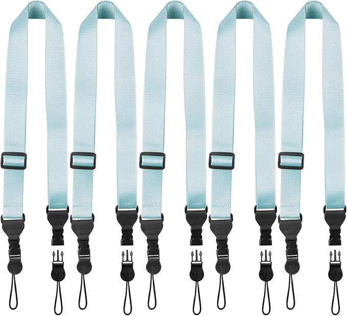 5 Pack Nylon iPad Strap, Adjustable Camera Neck Strap, Comfortable Shoulder Strap for iPad, Cellphone Tablet, Camera, Laptop, Binocular, Luggage Bag(Blue Universal Neck Lanyard)