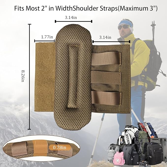 2 Pack Soft Breathable Shoulder Strap Pad guitar strap pad Tactical Vest Shoulder Pad,Mesh Pads with Tactical Gear