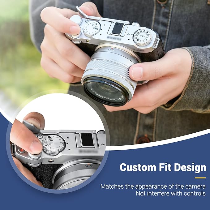 X-M5 Thumb Grip, Aluminum Alloy Metal Thumb Up Rest Grip for Fujifilm Fuji XM5 Camera with Hot Shoe Cover Protector Holder & Silicone Pad, Not Affect The Use of XM-5 Camera Buttons - Black
