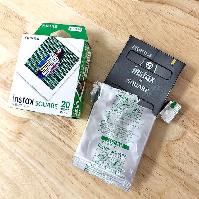 Fujifilm Instax Square Instant Film - 10 Exposures - for use with The Fujifilm instax Square Instant Camera + Quality Photo Microfiber Cloth