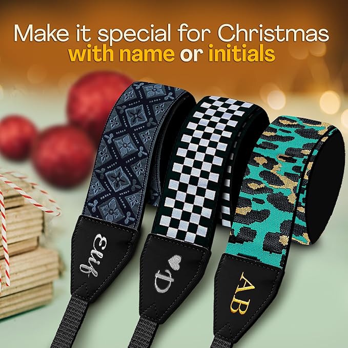 Art Tribute Camera Strap for All DSLR and Mirrorless Cameras. Add Your Name Or Initials Make It a Personalized Gift