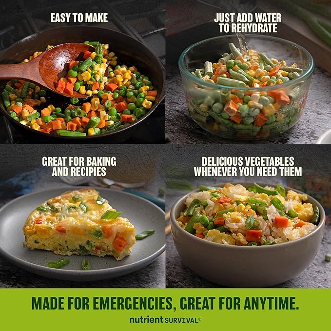 Freeze-Dried Mixed Vegetables – #10 Can | 25-Year Shelf Life | Emergency Food | Premium Non-GMO Blend