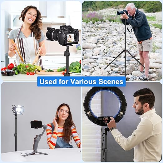 Anautin Extendable Light Stand Photography, 6.6ft/2m Light Tripod Stand for Travel, 13lb/6kg Heavy Duty Studio Lighting Stand for Continue Output Lighting, Flash, Strobe, Webcams, Camera, Softbox