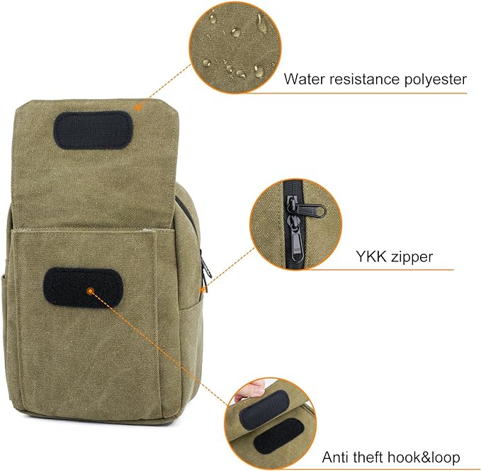 TULLIO Camera Bag Small, Crossbody Camera Bag Purse Waterproof Canvas Shoulder Photo Case Photography Sling Bag for Mirrorless or DSLR SLR