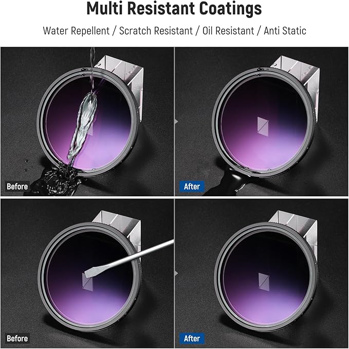 NEEWER 82mm True Colors Hard Stop Variable ND Filter ND2-32 (1-5 Stops) Limited Neutral Density Camera Lens Filter, Multi Coated HD Optical Glass/No X Cross/Water/Scratch/Fingerprint Resistant