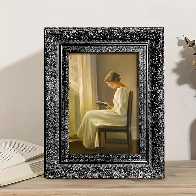 Vintage Picture Frame, Decorative Wall Hanging and Tabletop Display Photo Frame (Black, 11X14)
