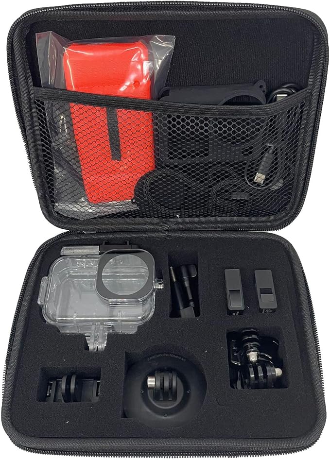 Large Capacity Nylon Vlog Storage Bag for DJI OSMO Action 6 Camera,Charging Compartment,Battery and Expansion Parts Shock-absorbing Anti-scratches Protective Carrying Case with Velvet+Foam Lining