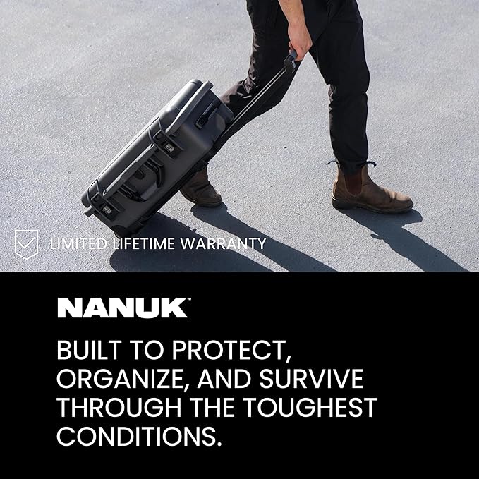 NANUK 935 Hard Case – Waterproof Equipment Case with Wheels, 22” x 14” x 9” – Dustproof and Impact Resistant, Airline Carry-On Approved – Cyan