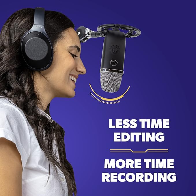 Pro Microphone Shock Mount - Mic Holder Compatible w/Blue Yeti, Snowball & Pro Microphones