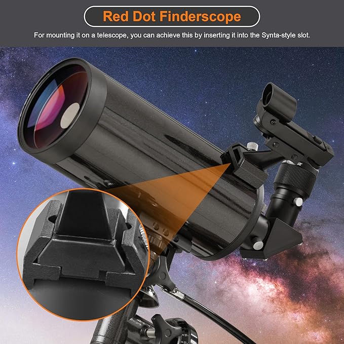 Alstar Red Dot Finderscope - Starpointer Viewfinder for Astronomical Telescopes with Slide-in Bracket