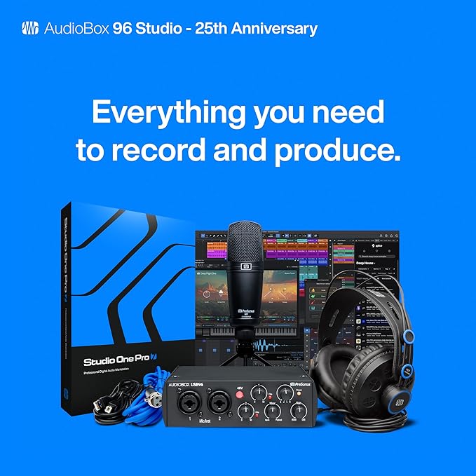 PreSonus AudioBox USB 96 Studio Recording Package with Studio One Pro Software