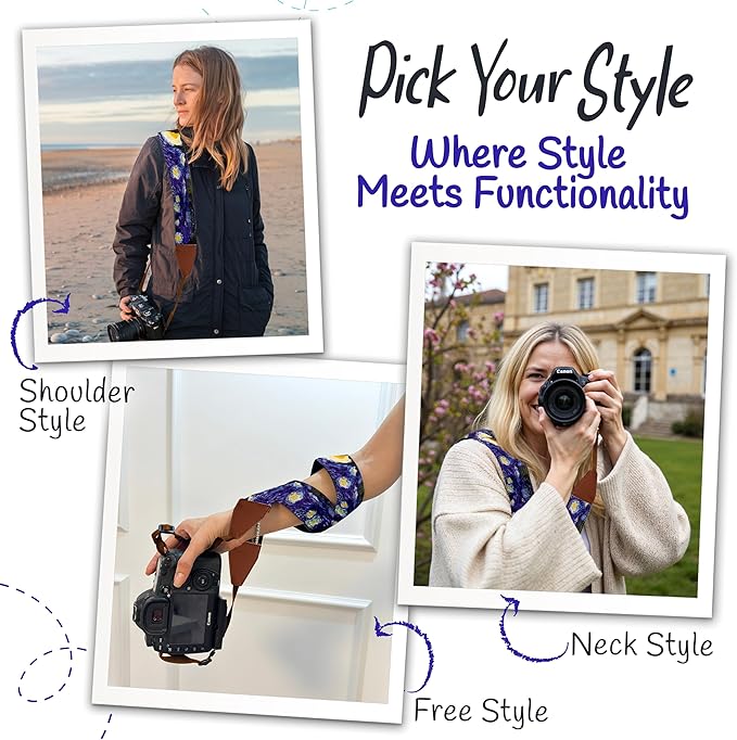 Art Tribute Camera Strap for All DSLR and Mirrorless Cameras. Add Your Name Or Initials Make It a Personalized Gift