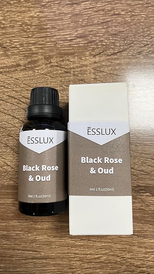 Black Rose & Oud Fragrance Oil - ESSLUX Essential Oils for Diffuser, Candle Soap Making Scents, Aromatherapy Scented Massage, Perfume for Humidifier Home Fragrance, 1 fl oz