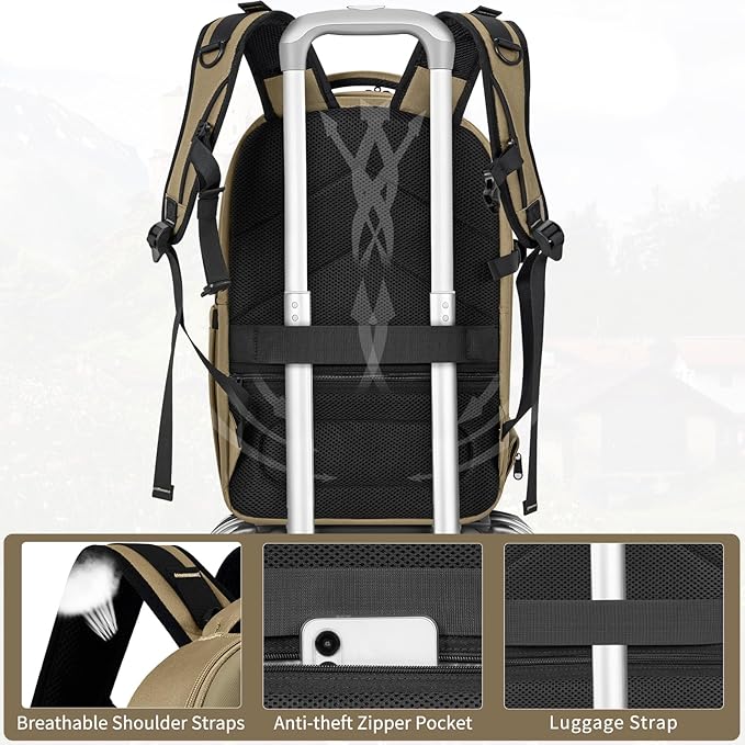 Camera Backpack, Hardshell DSLR Photography Camera Bag with Rain Cover, Waterproof Hard Shell Camera Case with Tripod Holder & 15.6" Laptop Compartment Compatible with Canon/Nikon/Sony/DJI Mavic Drone