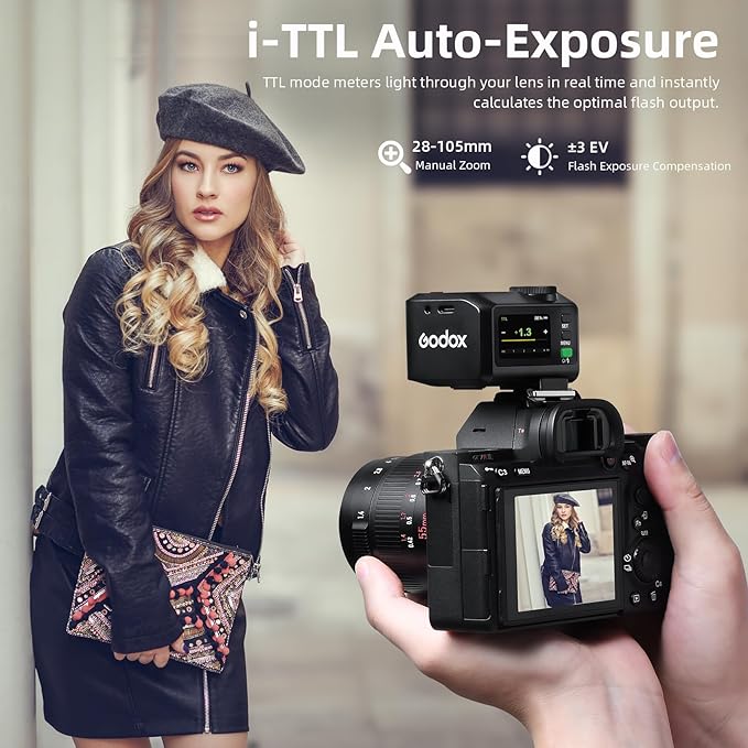 Godox iT30Pro-N Pocket TTL Flash for Nikon Camera: 2.4G Wireless+Touchscreen (Equivalent to Built-in X3 Trigger), Li-ion Battery, HSS 1/8000s, 560 Flashes, Built-in Diffuser for Portrait Photography