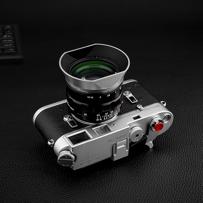 Haoge Metal Square Bayonet Lens Hood for Voigtlander Nokton Aspherical ASPH 40mm f1.2 VM,35mm f/1.2 I II III VM, 50mm f1.2 VM Leica M-Mount Lens Replaces LH-8 Shade LH-VM35MS Silver
