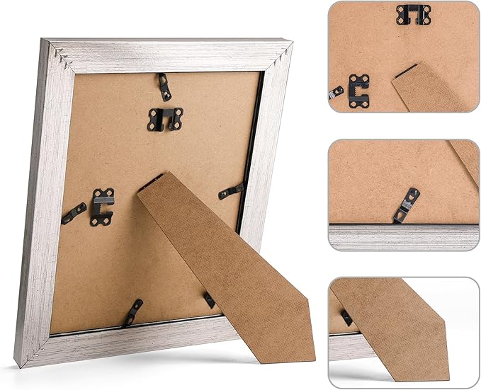 Edenseelake 8x10 Picture Frames Set of 2, Vintage Silver Photo Frame 8 by 10 for Tabletop or Wall Display