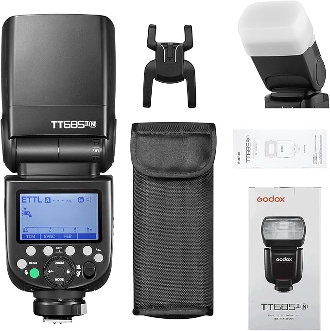 Godox TT685II-N I-TTL HSS 1/8000s GN60 2.4G Wireless Master Slave Off Flash Speedlite Speedlight Compatible for Nikon Cameras with Diffuser