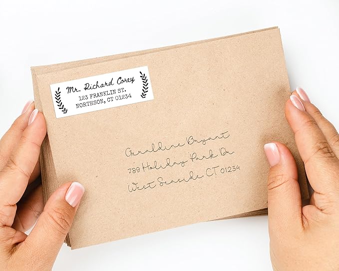 Personalized Return Address Labels - Inkwell Black & White Styles - Choose Your Design - Custom Self Adhesive Stickers for Envelopes (60-960 Labels)