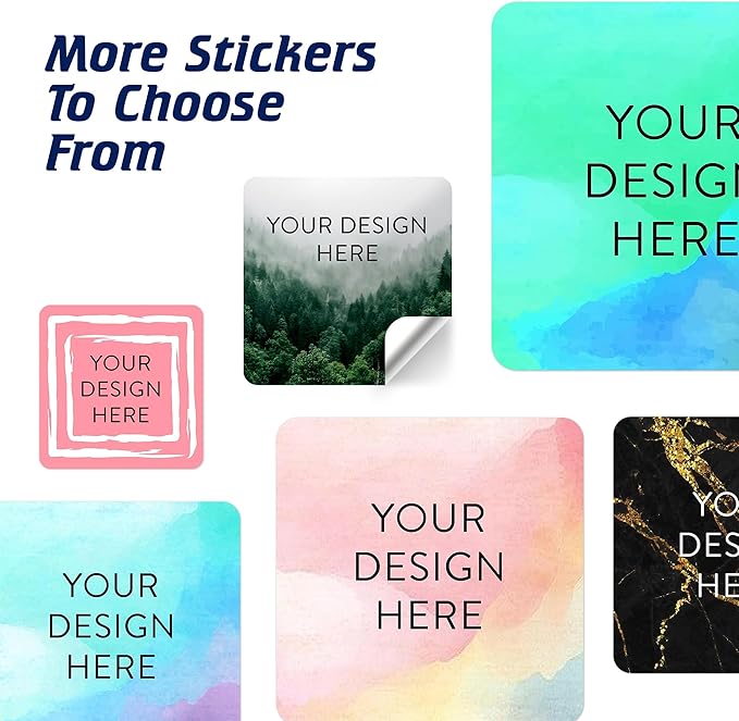 100 Custom Vinyl Stickers - Upload Your own Image, Text, Design, Logo - Personalized Logo Labels for Handmade, Packaging, Bottle, Jars, Candle, Brand Stickers (Foggy Valley, 3x3 Square)