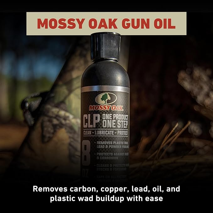 Mossy Oak CLP Gun Cleaning Oil | All-in-One Cleaner, Lubricant & Protectant | One-Step Gun Oil CLENZOIL