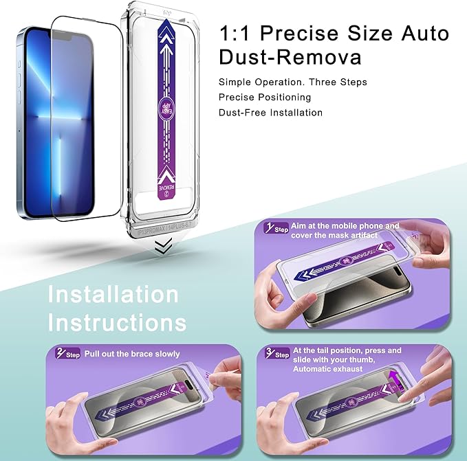 SHANG PIN JIA 2 Pack Screen Protector Tempered Glass for iPhone 12 Pro Max 6.7-Inch Auto Dust Removal, No Bubbles, High Definition Clear, Easy Installation