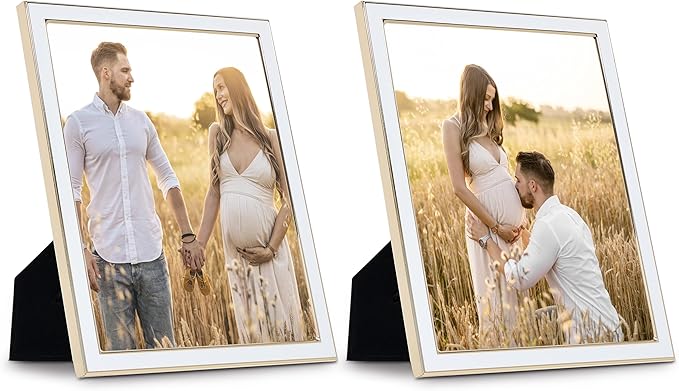 Sheffield Home Tabletop Picture Frame – Iron Enamel Decorative Display Frame for Home or Office, 4x6 Inch, White