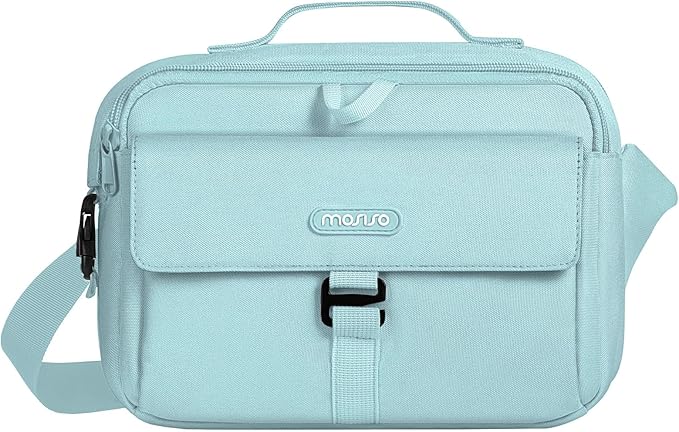 MOSISO Camera Shoulder Bag Case Crossbody Sling Purse, DSLR/SLR/Mirrorless Compact Padded Photography Handbag with Rain Cover Compatible with Canon/Nikon/Sony Cameras and Lenses, Air Blue