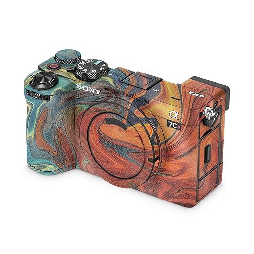 Glossy Glitter Camera Skin Compatible with Sony Alpha 7CR Camera (2023) - Lava Water - Premium 3M Vinyl Protective Wrap Decal Cover - Easy to Apply | Crafted in The USA by MightySkins