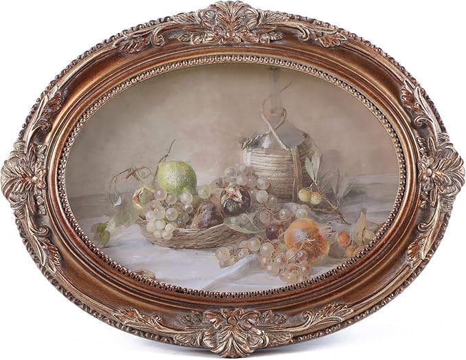 Vintage Picture Frames 5x7 Ornate Bronze Antique Pictue Frames with Real Glass Cover for Wall & Tabletop Display Victorian Home Decor Gallery Wall Decor,Oval