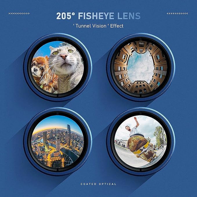 Phone Camera Lens Kit Upgraded Version — Includes 22X Telephoto Lens, 205° Fisheye Lens, 0.67X Wide Angle Lens, 25X Macro Lens, Clip & Mini Tripod for iPhone and Android Phones
