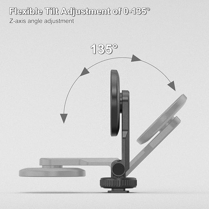 MINIFOCUS Magnetic Phone Tripod Mount for Magsafe, Hot Shoe Camera Adapter with 1/4" Threaded, Cold Shoe Phone Holder for Camera, Compatible with iPhone 17/16/15/14/13 Series