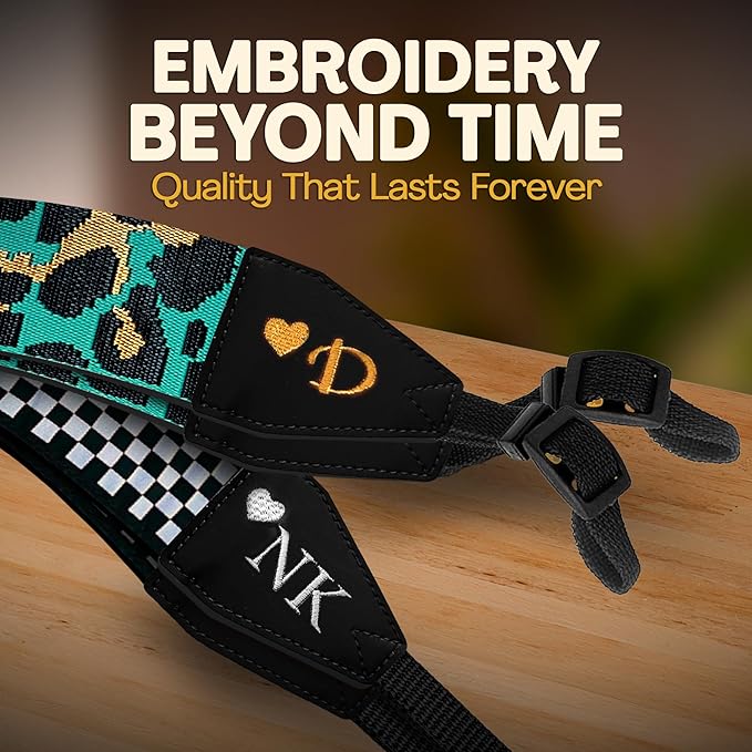 Art Tribute Camera Strap for All DSLR and Mirrorless Cameras. Add Your Name Or Initials Make It a Personalized Gift