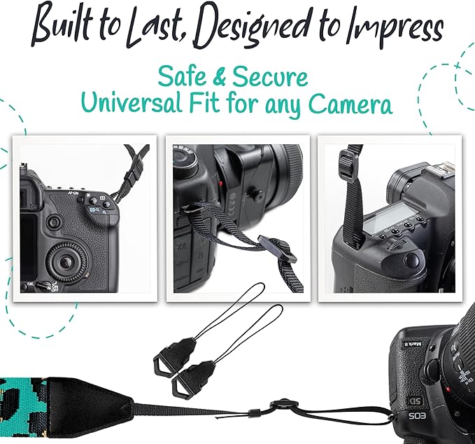 Art Tribute Camera Strap for All DSLR and Mirrorless Cameras. Add Your Name Or Initials Make It a Personalized Gift