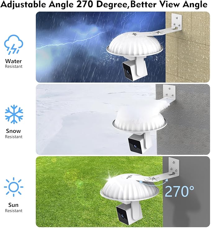2 Pack Wall Mount with Rain Cover for WYZE Cam Pan V3/V2, Weatherproof Sun Shade and Outside Metal Corner Mount, Reduce Blind Spots for Outdoor Use