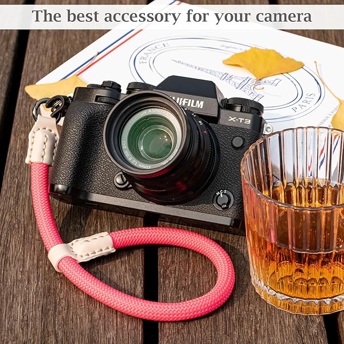 VOVMOEYA Rope Camera Wrist Strap for Sony Fujifilm Nikon Canon DSLR - Hand Strap - Pink