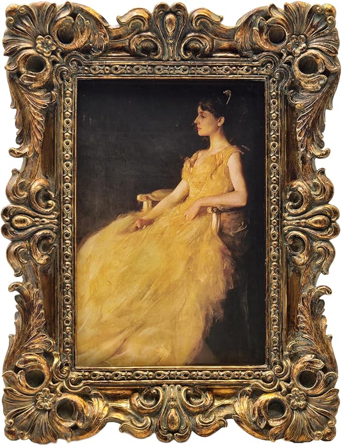 CISOO 4x6 Vintage Picture Frame Antique Ornate Bronze Gold Photo Frame, for Table Top and Wall Display, Decorative Floral Design Retro Home Decor, Photo Gallery Art