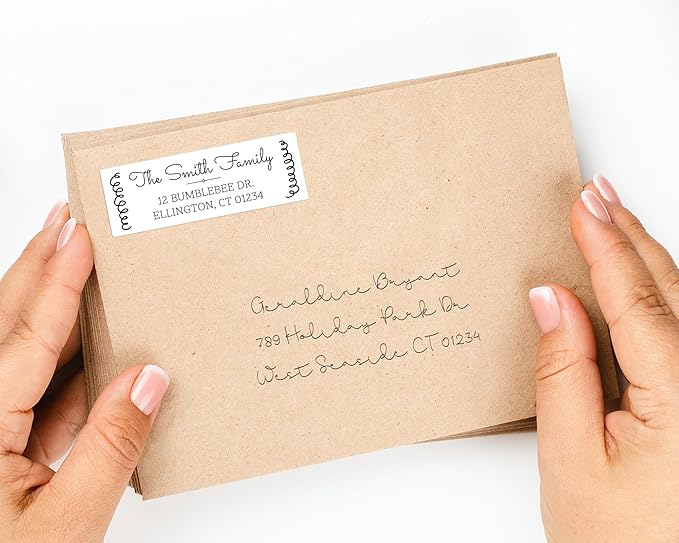 Personalized Return Address Labels - Black & White Styles - Choose Your Design - Custom Self Adhesive Stickers for Envelopes (60-960 Labels) (Smooth Style)