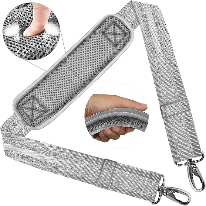 ZINZ Shoulder Strap 58" Ultra-Thick Fixed Padded and Adjustable Buckles Crossbody Strap for Briefcase Laptop Bag Luggage