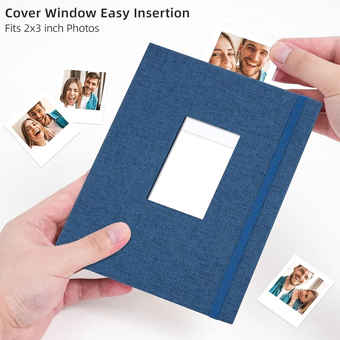 Vienrose Mini Polaroid Photo Album Book 208 Photos 2x3 Inch Pictures for Fujifilm Instax Mini 7s 8 9 11 25 26 40 50s 90 Evo Z2300 Instant Camera, Polaroid Snap Blue 1 Pack